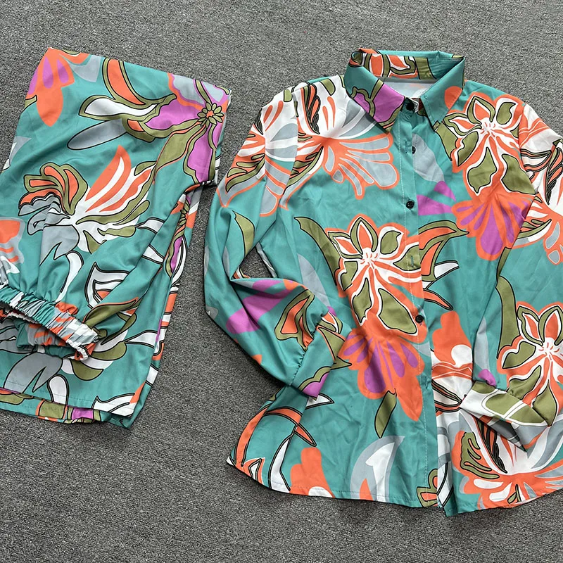 Two Piece Pant Sets African Clothes Women Long Sleeve Shirt Tops And Pants Matching Set Autumn New Fashion Print Casual Outfits