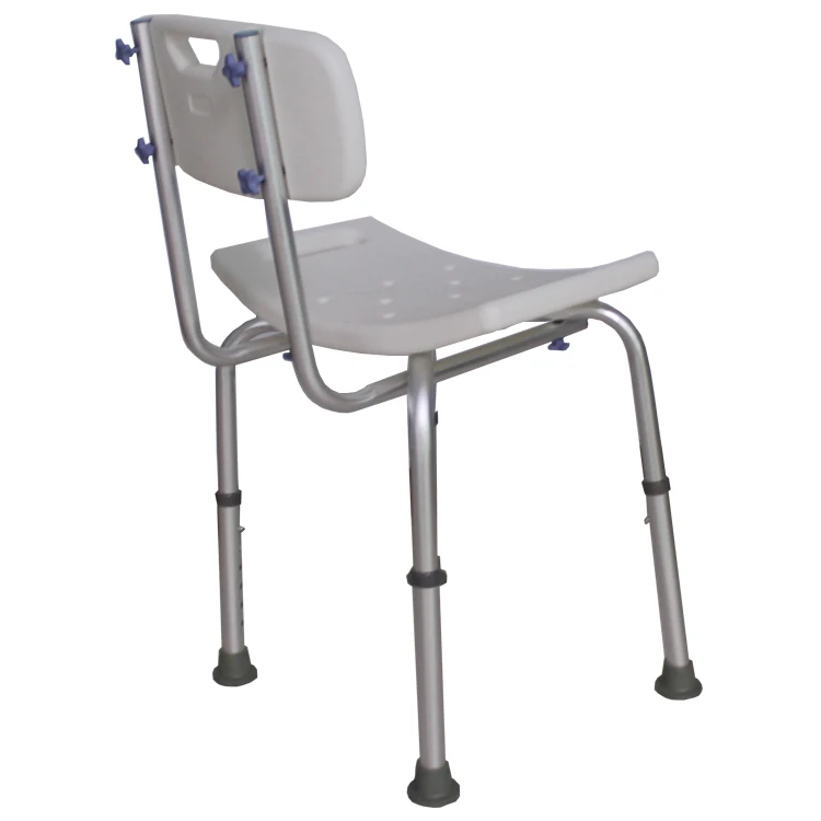 Manufacturer Supplied Adjustable Aluminium Folding Bath Chair with Rubber Tips