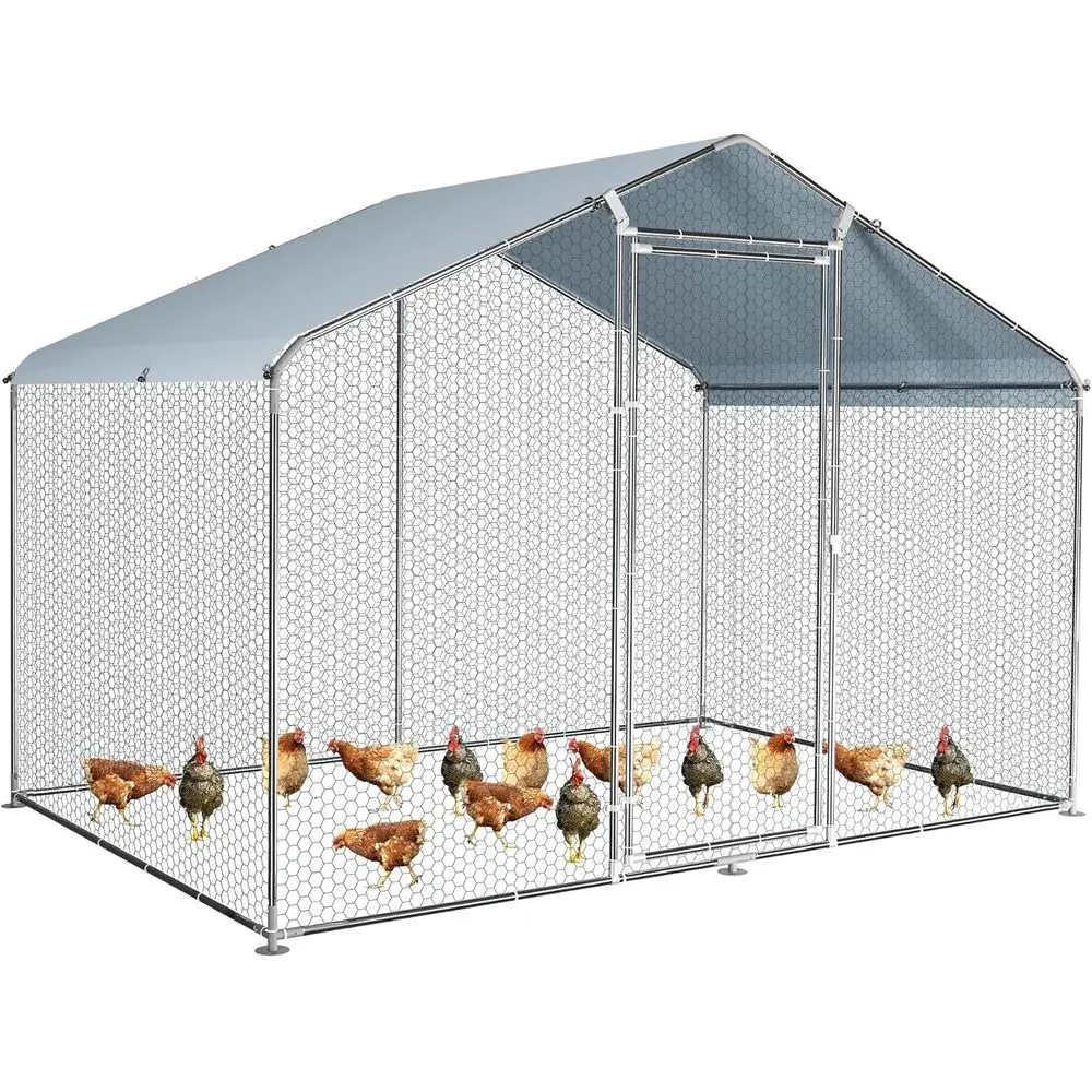 

Очень большой металлический курятник с трехслойной проволочной сеткой, УФ-стойким и водонепроницаемым покрытием, подходит для уток и кроликов
