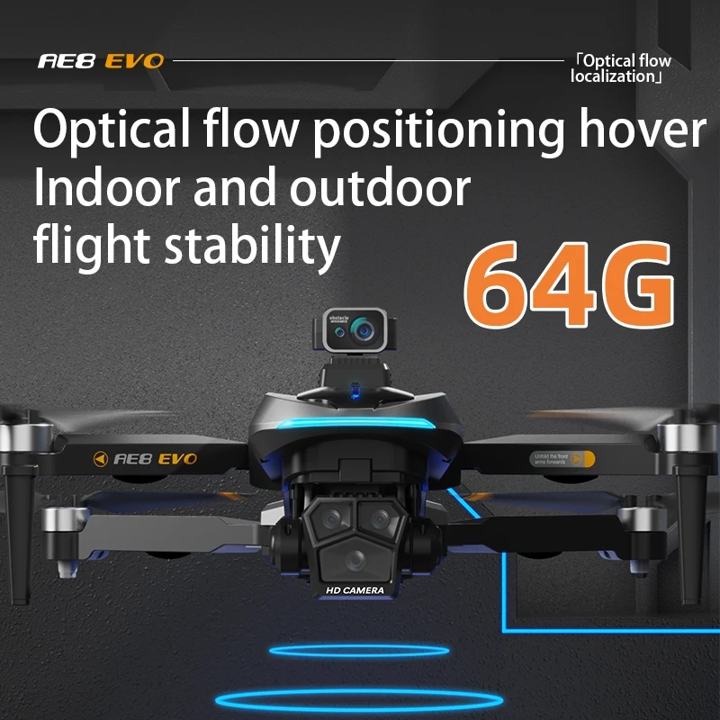 AE8 EVO with 5.5-inch touch screen RC dron 8K drone with camera GPS FPV obstacle avoidance optical flow quadcopter kids