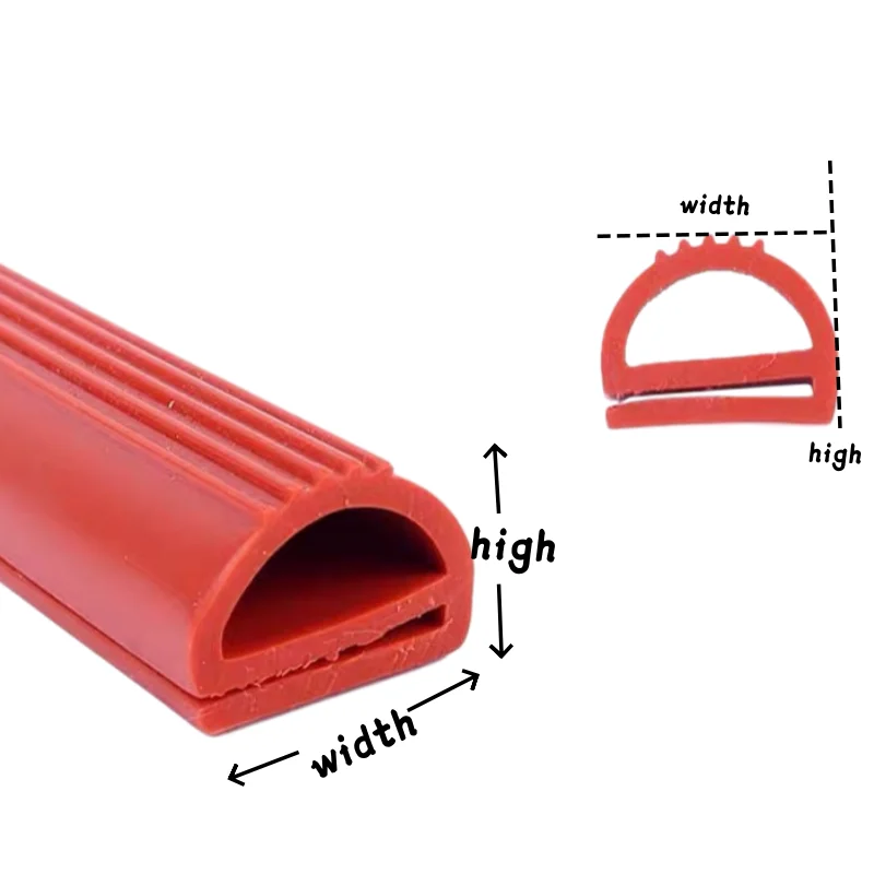 Clearance Sale White/Red Silicone E Shape Strip Rubber Sealing Strip E-shaped E-strip High Temperature Oven Oven Sealing Strip view 6