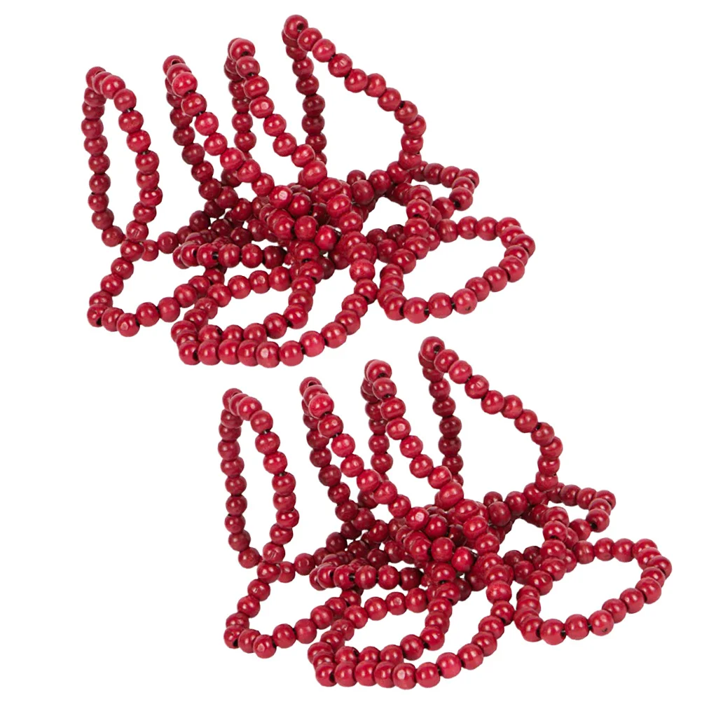 

40Cm Red Color Square Design DIY Accessories Kit White Coral Loose Beads for Christmas Tree Door Window Handbag Decorations