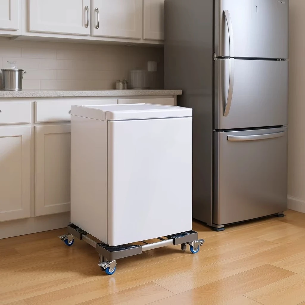 Refrigerator freezer holder 400 pounds, aluminum alloy adjustable base, with locking wheel, suitable for household use