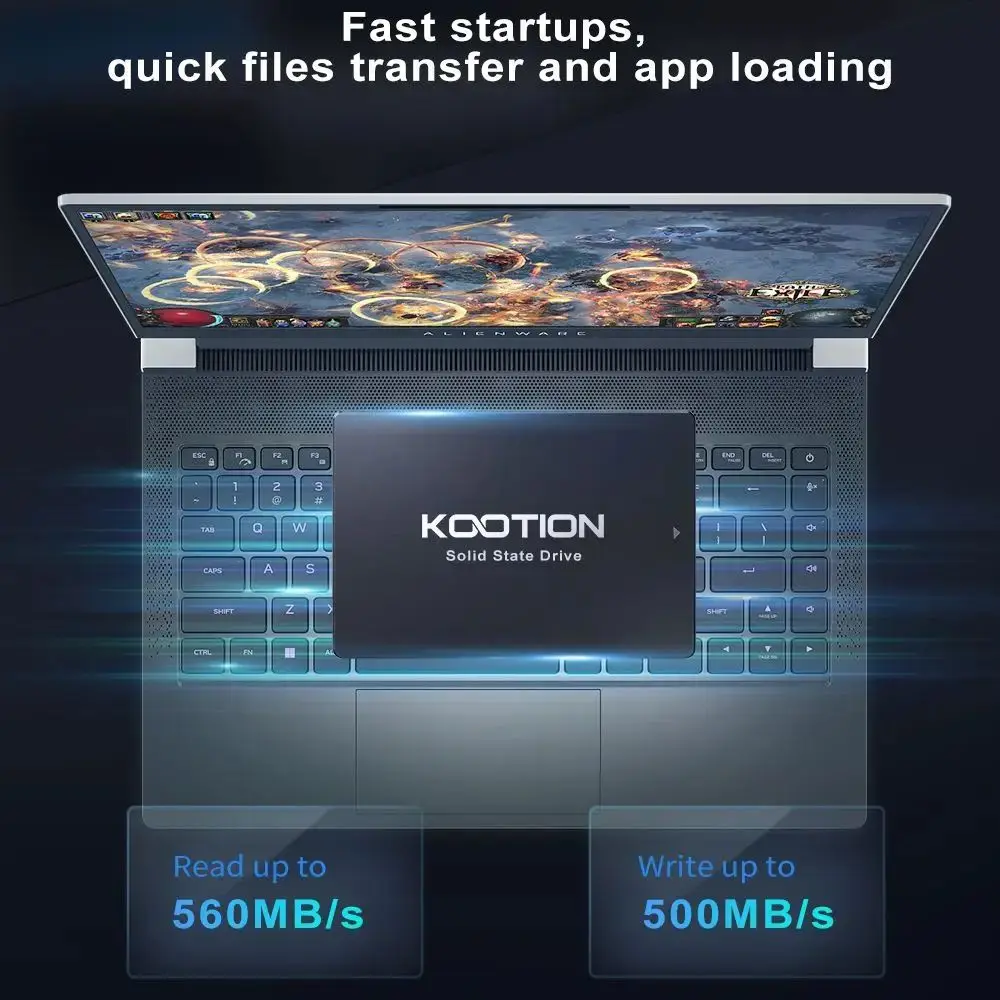 KOOTION SATA3 솔리드 스테이트 드라이브 2.5인치 2TB 1TB 512GB 480GB 256GB 240GB 128GB 120GB SSD 내장 하드 드라이브 (데스크탑/노트북용)