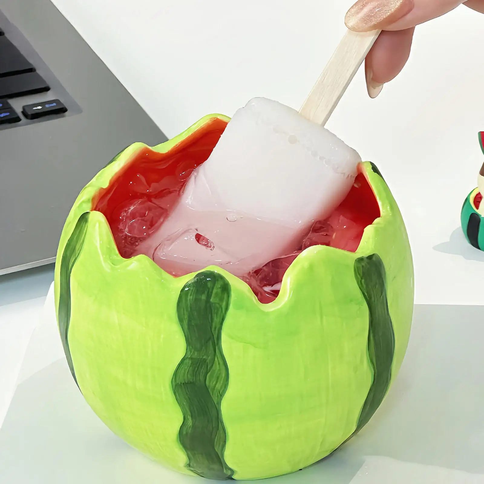 

Керамическая миска в форме арбуза, миска для еды, фруктовая форма, салатница, миска для десерта, фруктов для еды, хлопьев, фруктов, закусок, завтрака