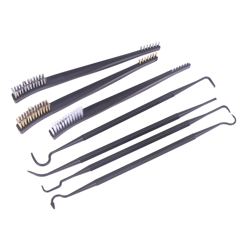 7 pçs kit de limpeza de rifle ao ar livre/3 pçs escova/4 pçs escolher peças de automóvel escova mecânica acessórios acampamento ferramenta limpeza