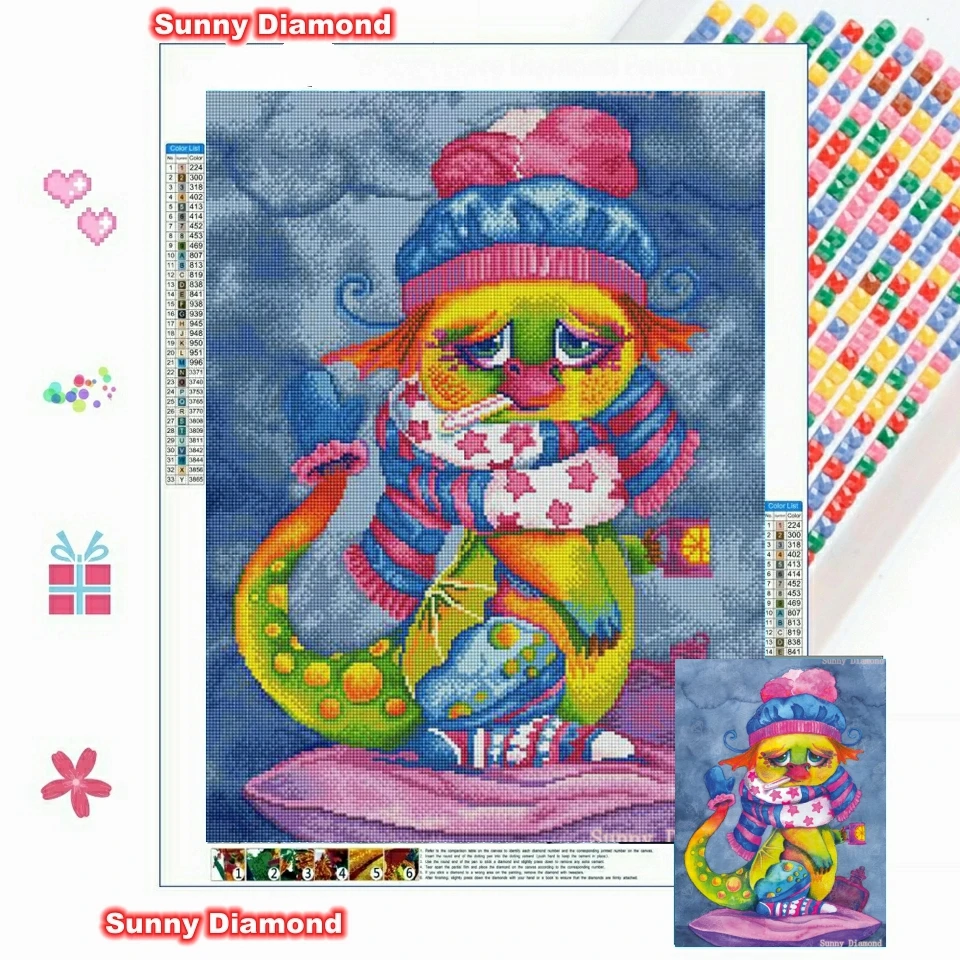 

Cute Cartoon Dragon Diy Diamond Painting Tattoo Cross Stitch Kits 5D Mosaic Embroidery Wall Art Full Drill Home Decor Gift Hogar