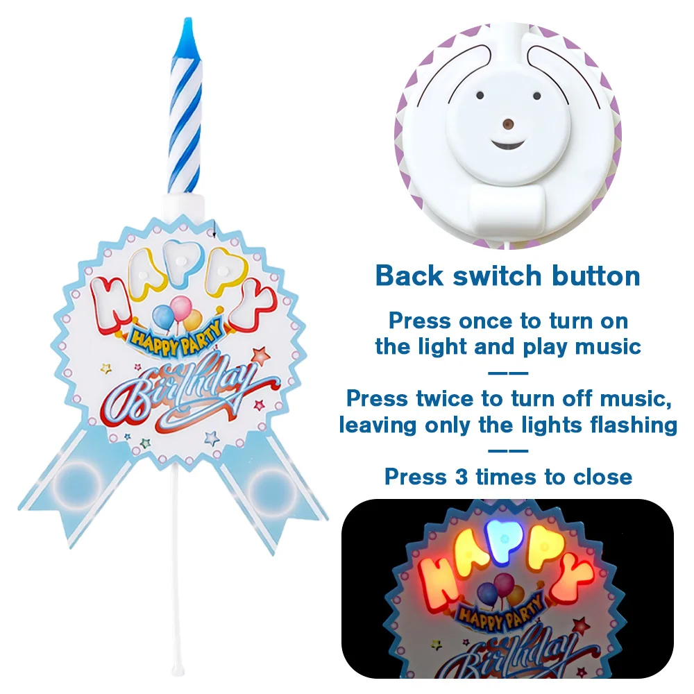 2PCS Real-Voice Singing Birthday Candle – Musical Cake Topper Set for Children’s Parties, Home Birthday Decor & Baking Supplies