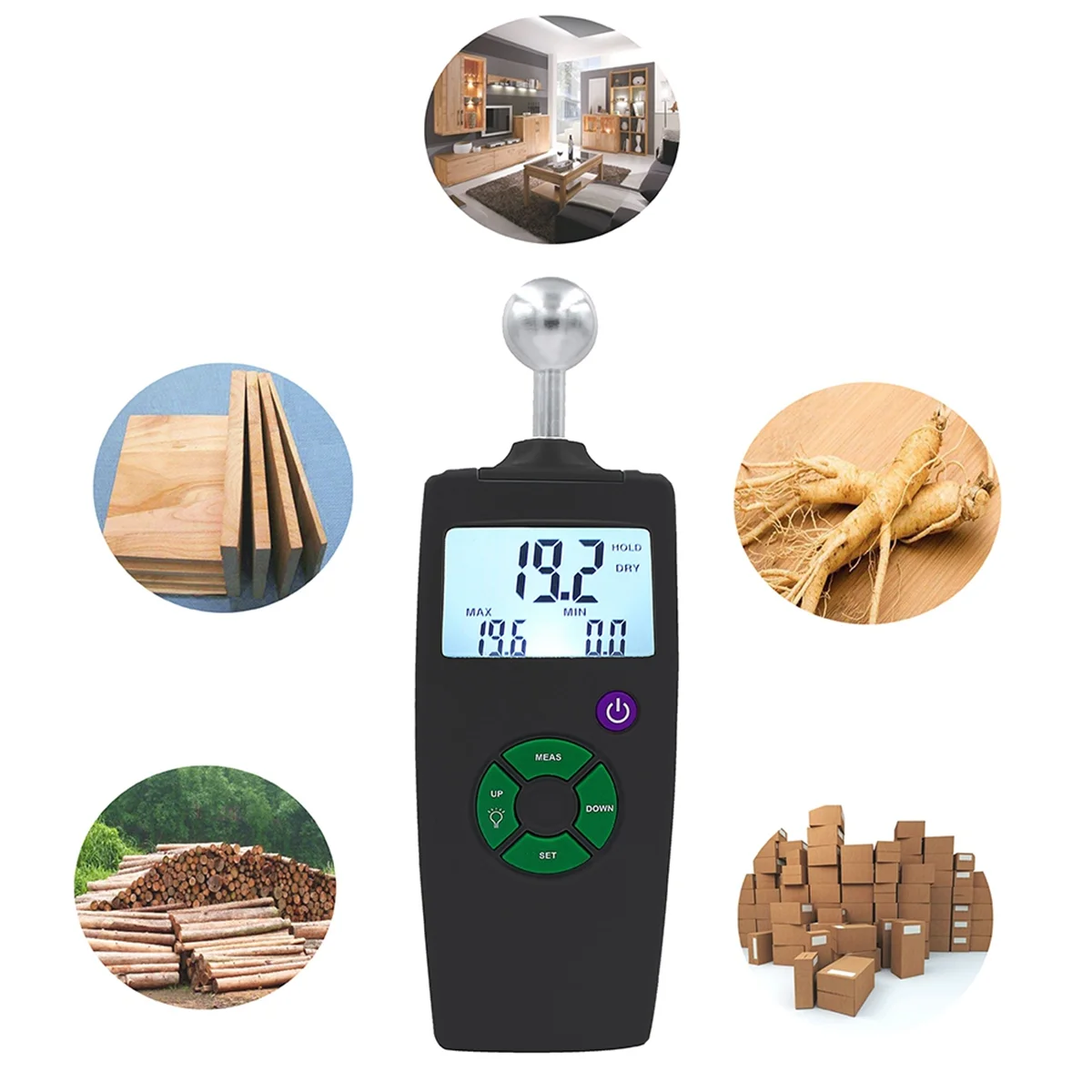 CD-200 Grey Contact Digital Wood Moisture Meter Paper Humidity Tester Wall Hygrometer Timber Damp Detector