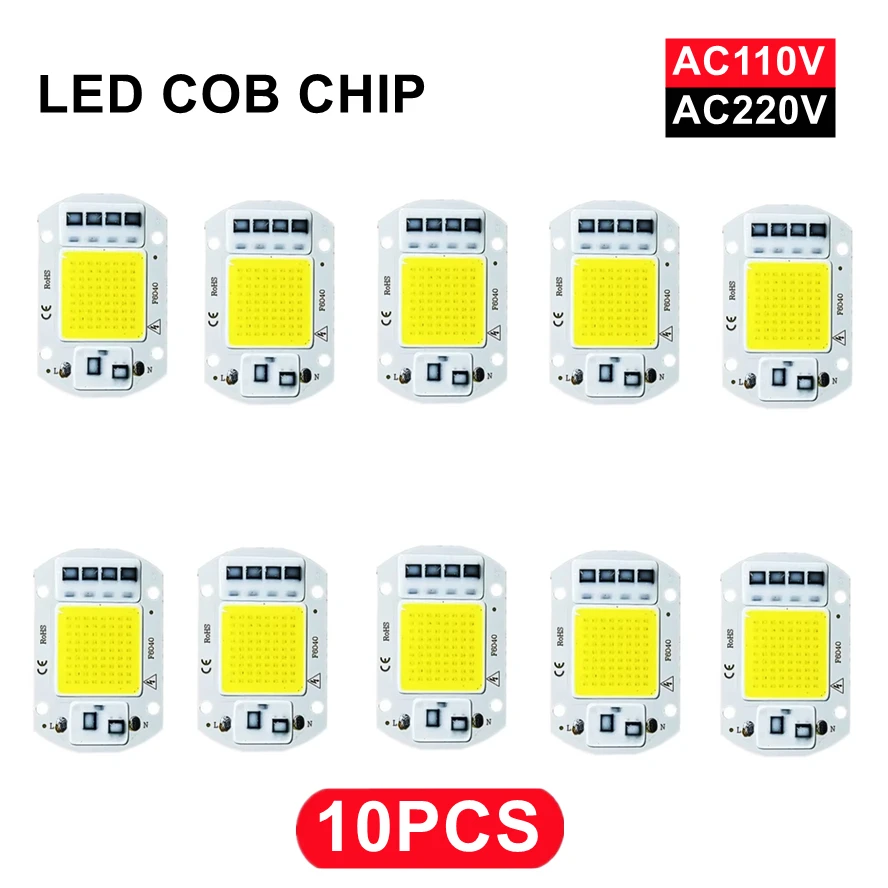 

10~1PCS 50W 30W 20W LED COB Chip 220V Led Chip No Need Smart IC Driver Diode Chip Beads for Flood Light Spotlight DIY Lighting