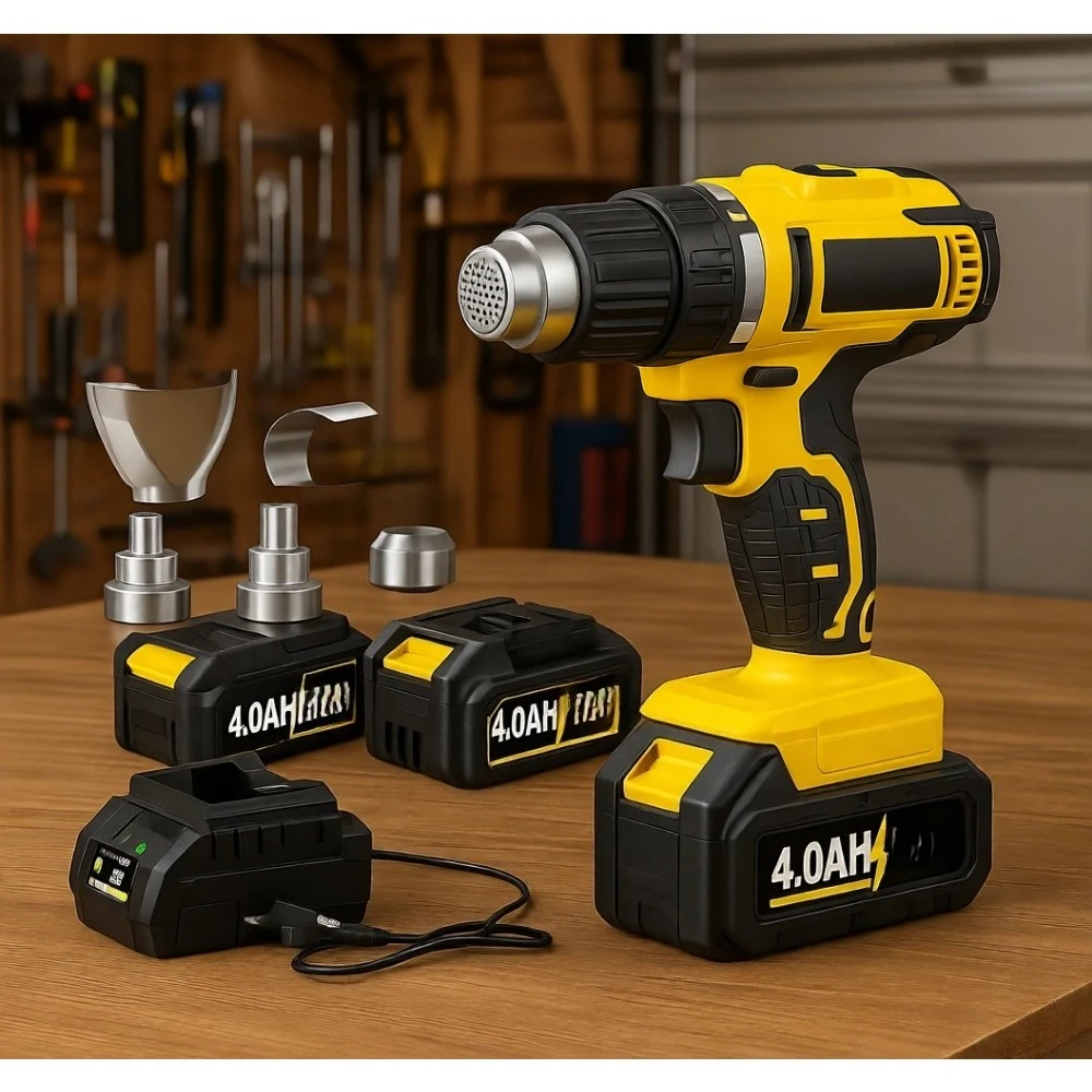 

Беспроводной термофен 550 ° Портативный набор C Dual Temp с 2 батареями и 5 насадками для рукоделия и работы с трубками