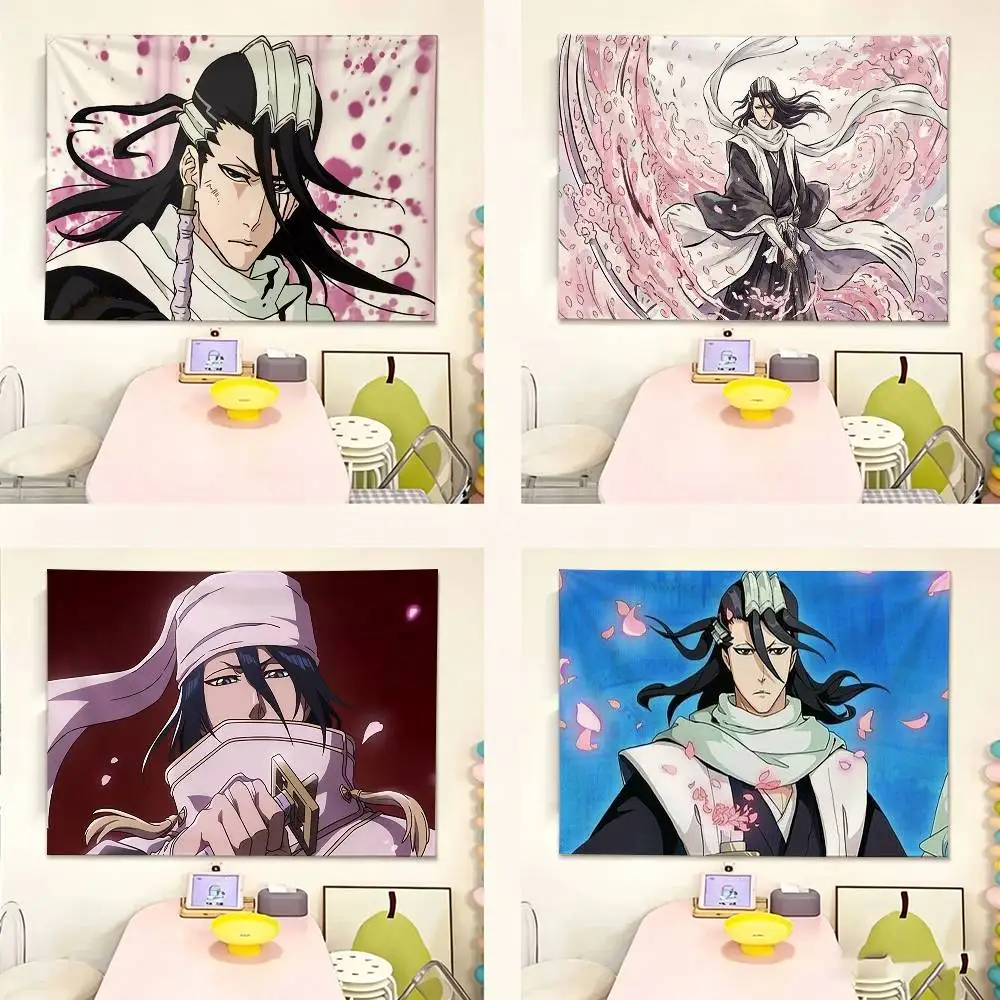 B-Bleach Anime K-Kuchiki Byakuya   Flags Wall Hanging Tapestry Outdoor Garage Room Decorative flag Background Blanket
