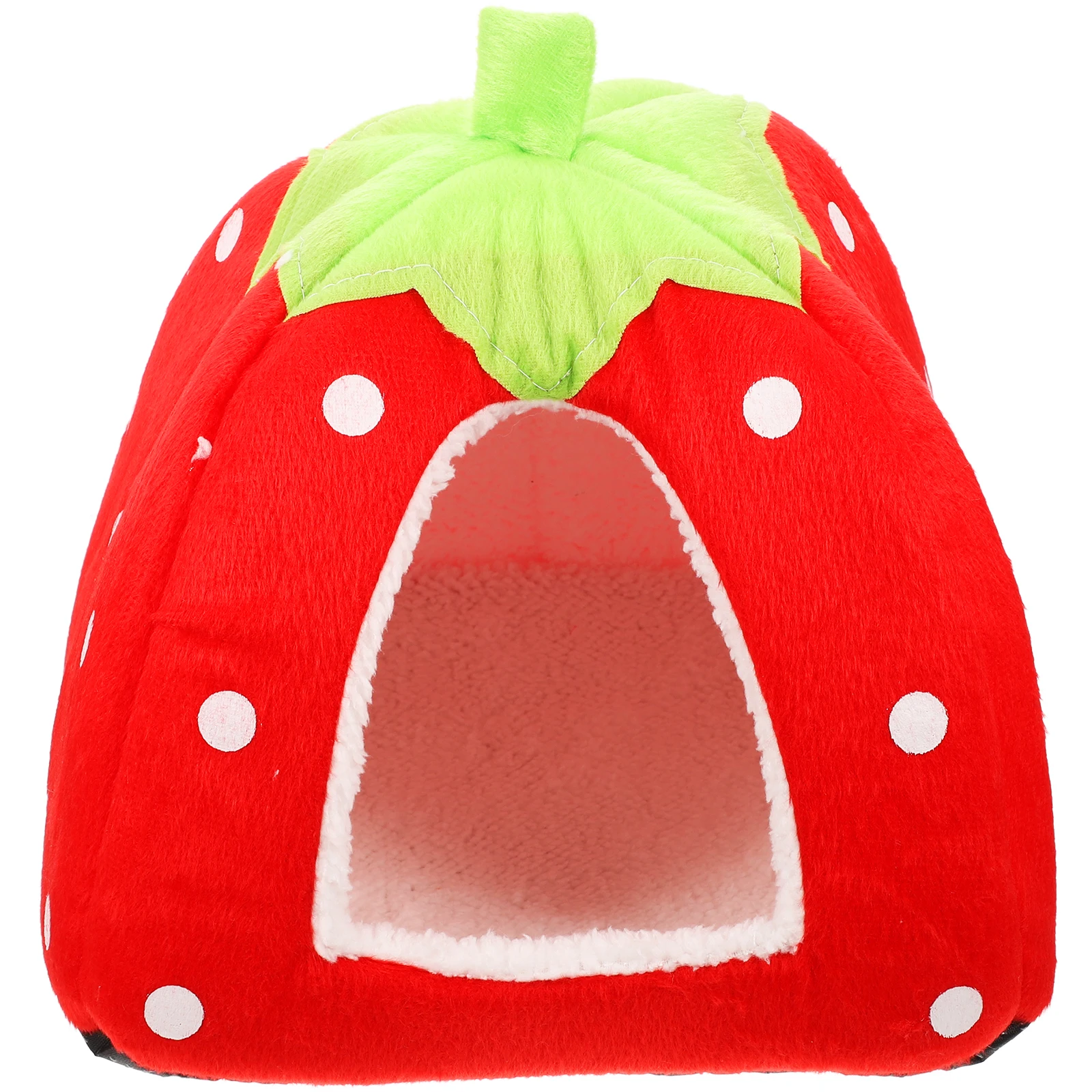 

Strawberry Nest Tent For Small Pets Warm Soft Rabbit Hideout Play Sleeping Cage Accessory Hamster