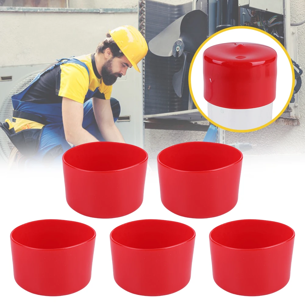 5PCs Bolt Cap Round Tube Protection Cover End Cap Screw Thread Protectors for Metal Tube Rod Bolt 60-63mm