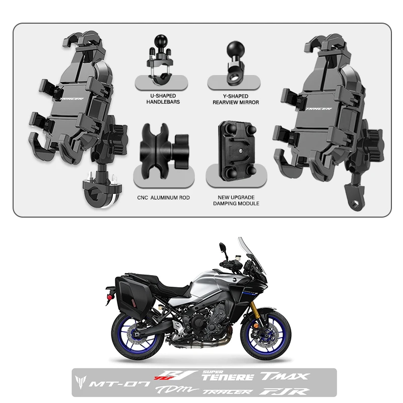 

Подставка для крепления телефона, держатель для мотоцикла 360° ° Вращающийся ABS, регулируемый для YAMAHA TRACER 9 GT 9GT 900 700 Tracer9 Tracer9GT