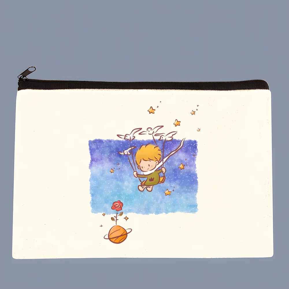 Little Prince Cartoon Fox Animal Fairy Tale principito Simple Canvas Coin Purse Cute Cartoon Key Case Lady Bag Coin Storage Bag