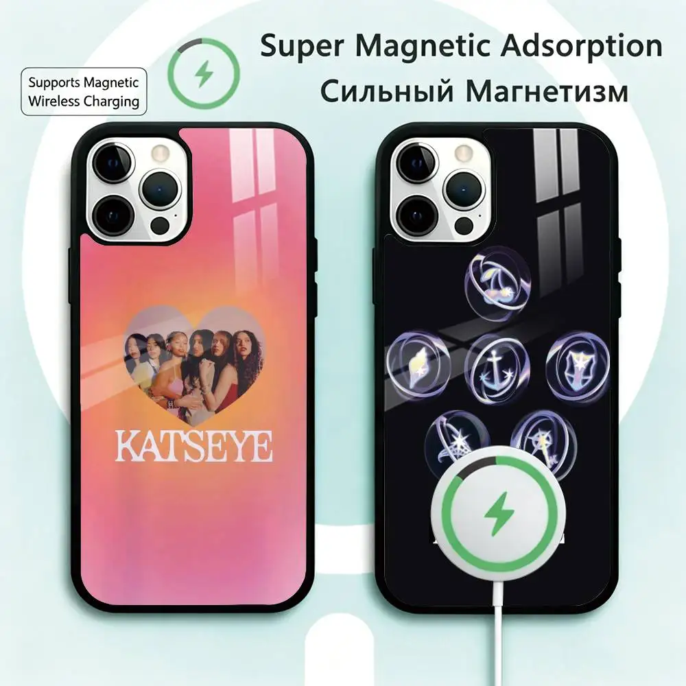 KATSEYE Music Group Phone Case For iPhone17,16,15,14,13,12,11 Plus,Pro Magnetic Supports Magnetic Wireless Charging