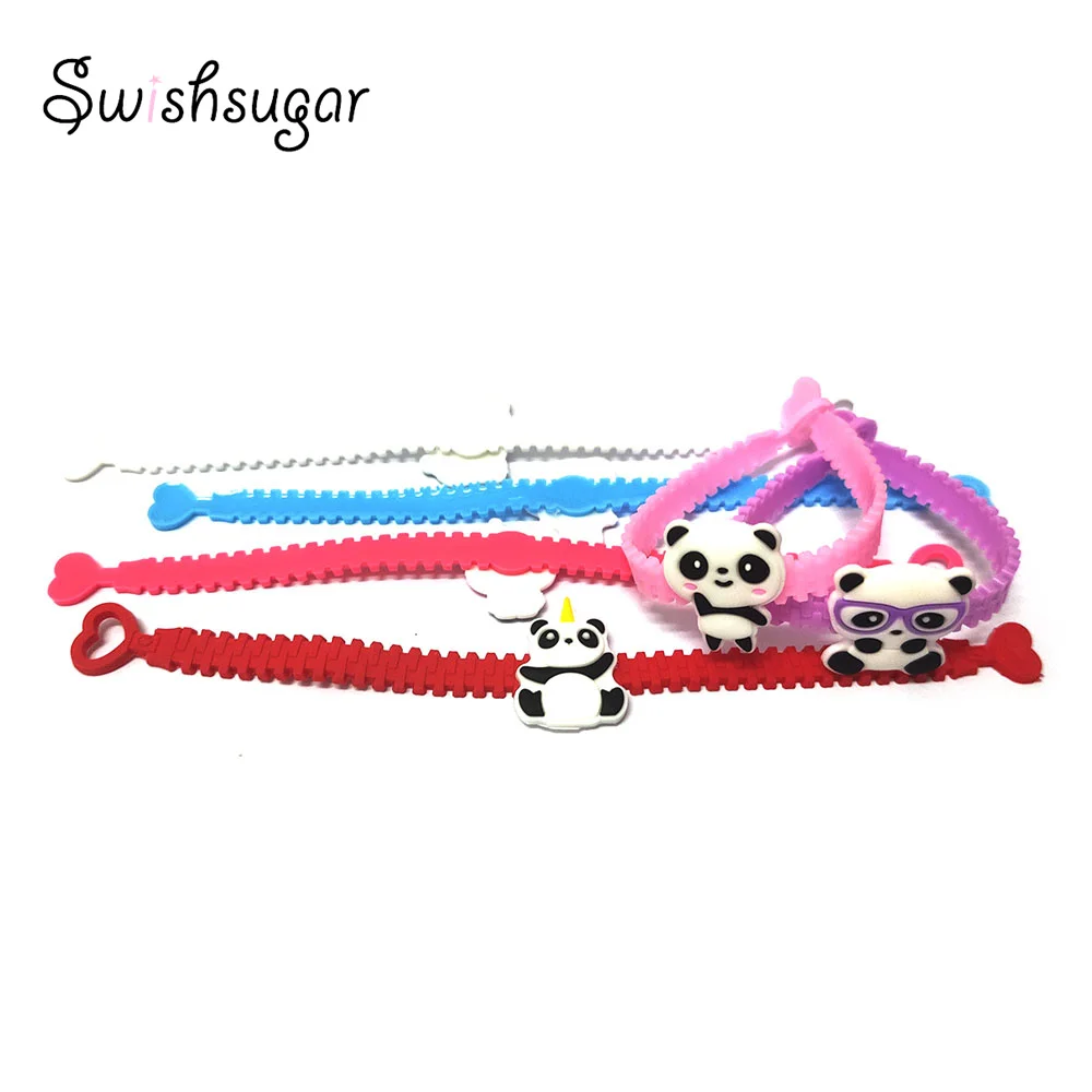 Colorful Chinese Panda Bangle Cute Animal Bracelet Birthday Holiday Party Kids Children Girl Boys Wristband Gift Favor