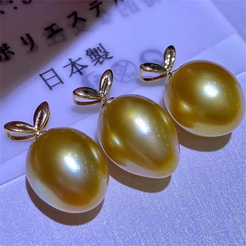 

DIY Pearl Accessories G14K Gold Pendant Empty Small Bean Sprouts Pearl Necklace Pendant Fit 9-11mm Oval Beads G008