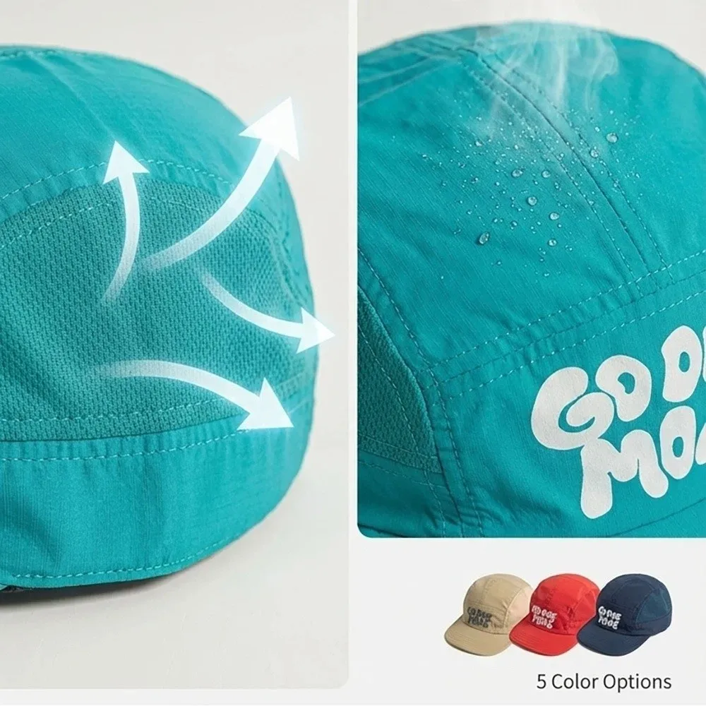 Fashion Thin Baseball Cap Quick-dry Flat Brim Sports Mesh Cap Breathable Sun Protection Sun Hat Summer