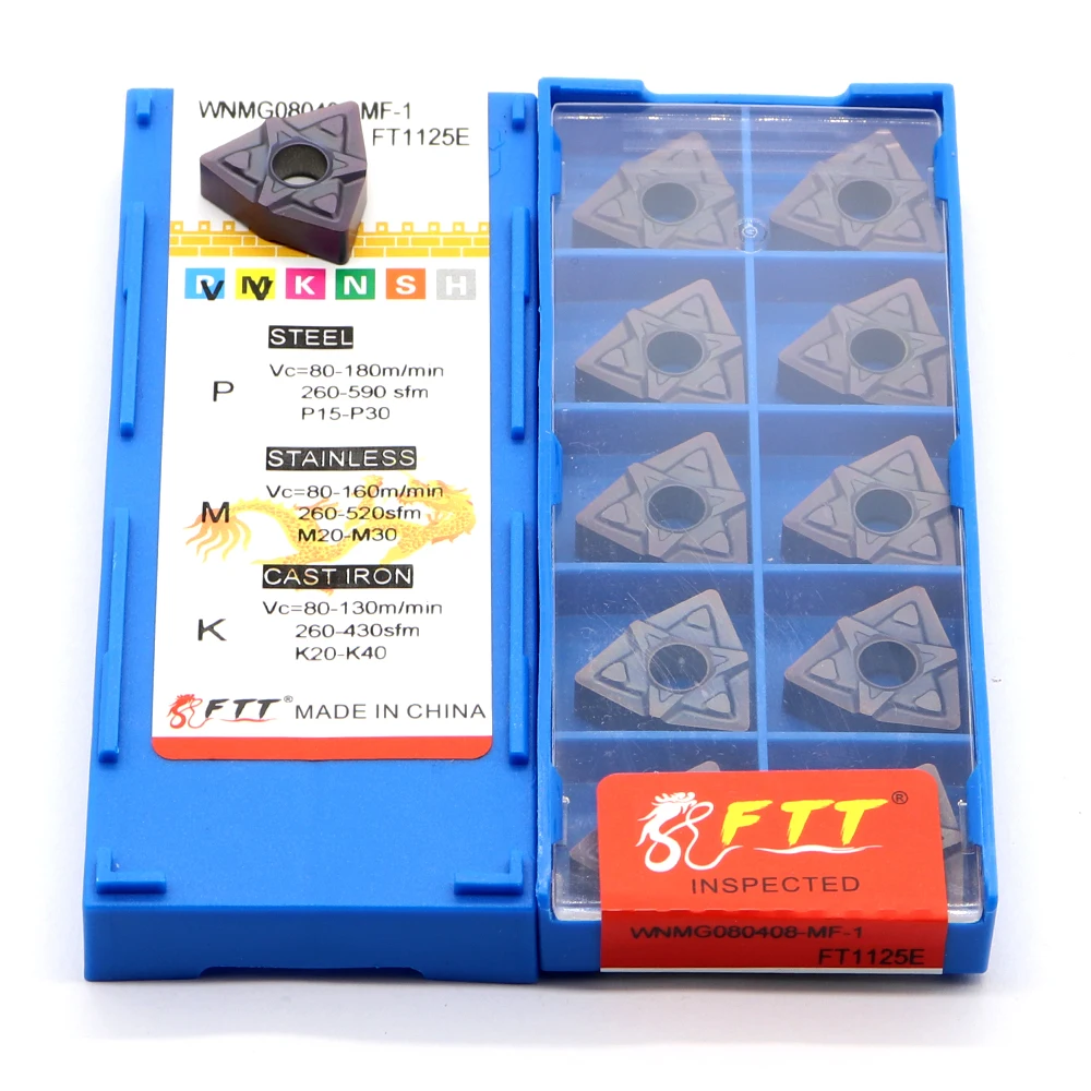 WNMG080408-MF-1 FT1125E كربيد إدراج الخارجية تحول أداة المعادن شفرة نك مخرطة القاطع أدوات WNMG 080404