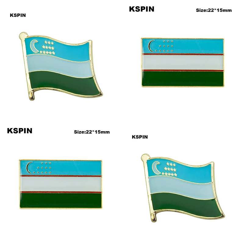 Uzbekistan Flag Lapel Pin Flag badge Brooch Pins Badges