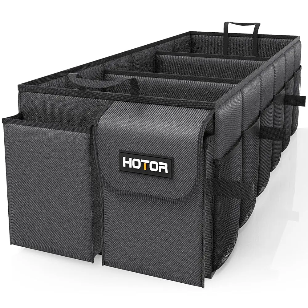 

Foldable Trunk Organizer - Suv & Sedan Compatible, 3 Compartment, Black, 31.9""×12.6""×10.6"" Sturdy Car Organization For