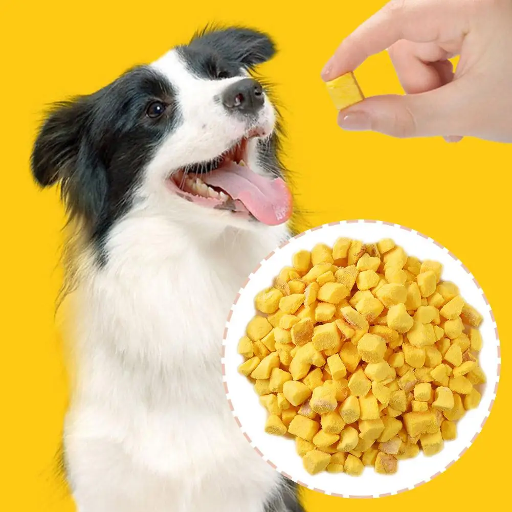 Yemas de huevo liofilizadas para perros y gatos, aperitivo de 100g/200g, suplemento de belleza, lecitina, aperitivos para el cuidado de mascotas, nutrición de codorniz, recompensa de lisina para el cabello O7B7