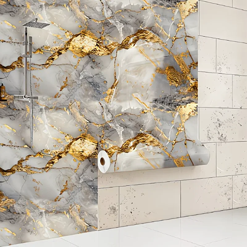 

Waterproof High‑Temp Resistant Luxury Golden Vein Marble Self‑Adhesive Wall Sticker Anti‑Oil Anti‑Abrasion Kitchen Decor Cover