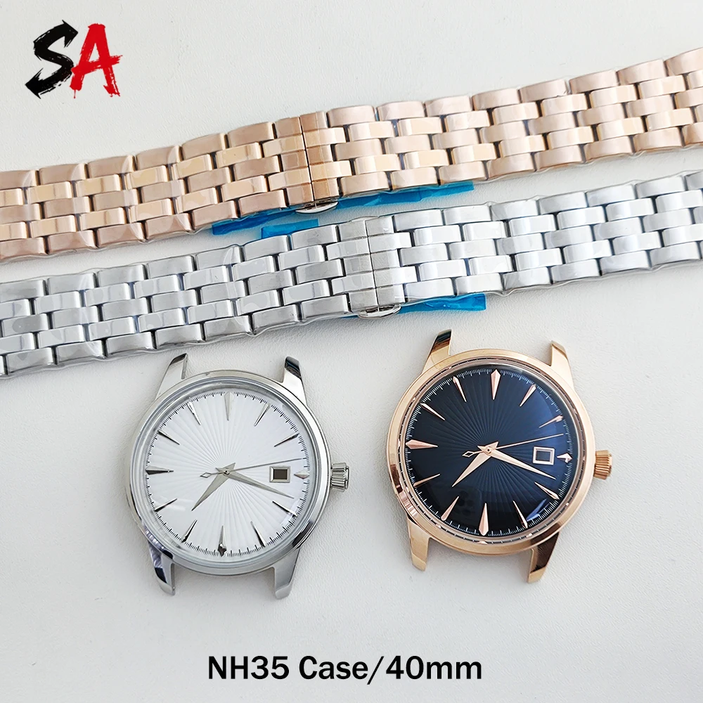 NH35 40mm watch case cocktail men's high quality waterproof case custom logo dial suitable for NH35/NH36 movement accessories