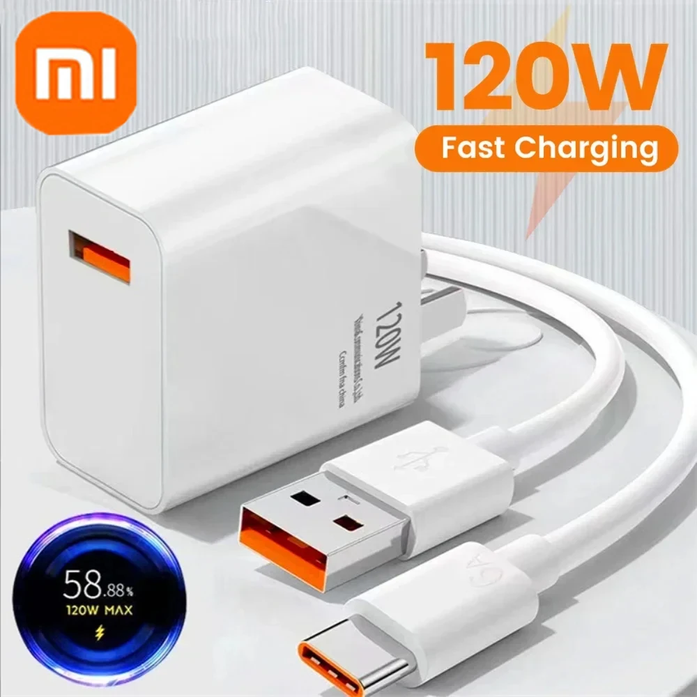 Xiaomi 120W 6A Ultra Fast Charger Date Cable For Xiaomi 14 13 12 11 Redmi Note 13 12 Pro POCO X5 X4 X3 Type-C USB Charging Cable