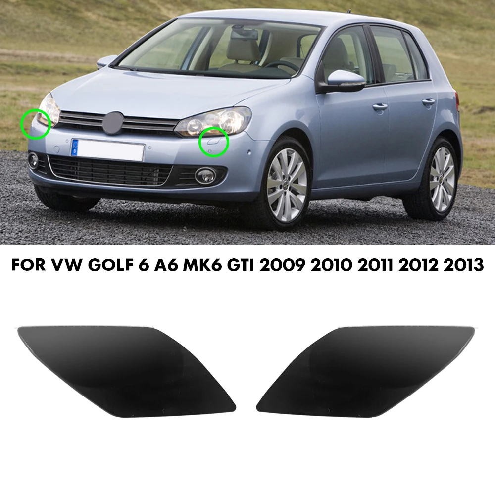 

2Pcs Front Bumper Headlight Headlamp Washer Nozzle Jet Spray Cover Caps For VW Golf VI 6 MK6 Jetta 2008-2013