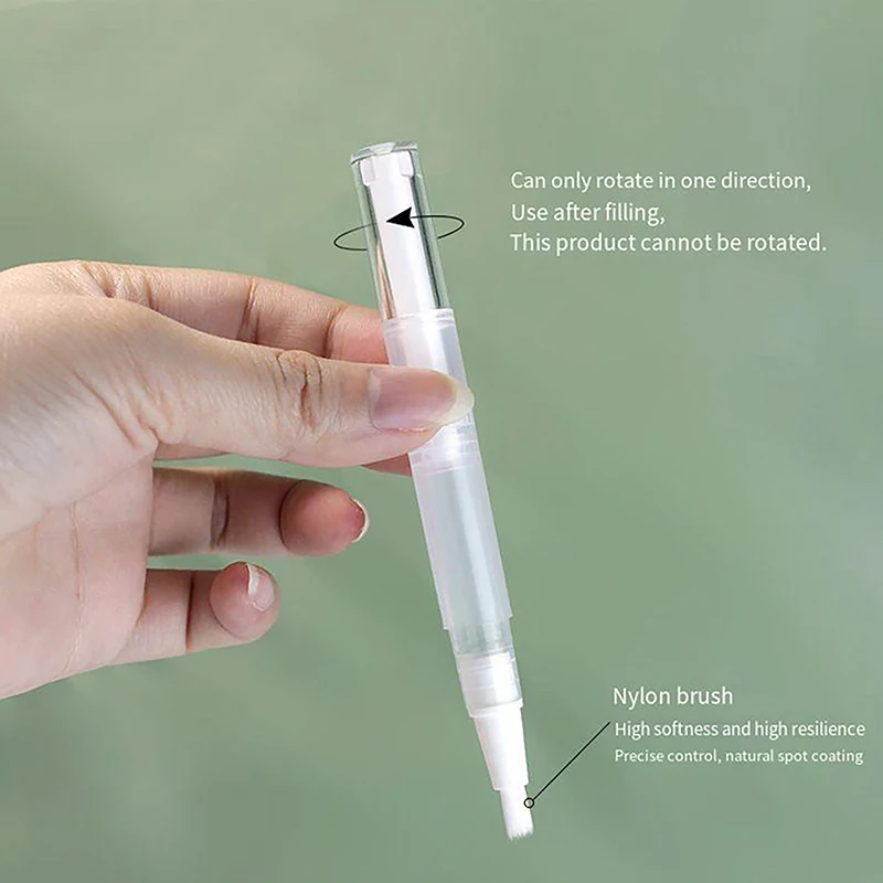 1Pcs 2/3ml Transparent Twist Nail Twist Pens Empty Transparent Nail Oil Pen with Brush Cosmetic Container Pen Lip Gloss Tubes