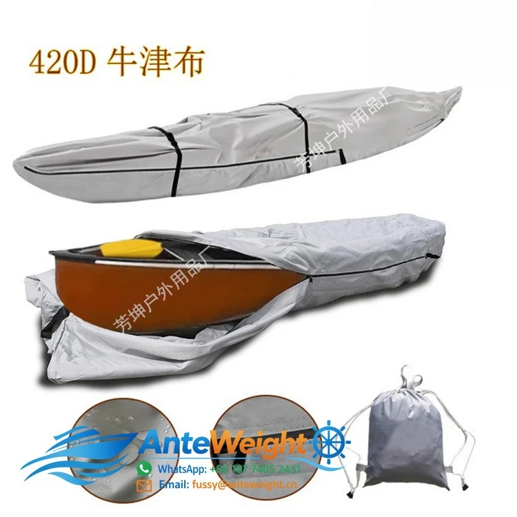 420D Oxford Kayak Cover, Waterproof & UV-Resistant Canoe Shield | Outdoor Rain & Sun Protection Boat Tarp