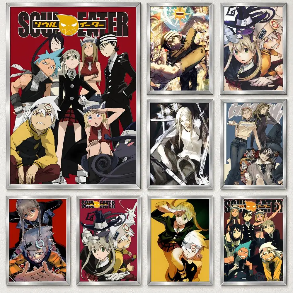 Dark Fantasy Anime Soul Eater Poster Self‑Adhesive Waterproof PP Poster Coffee Bar Wall Art Home Decor