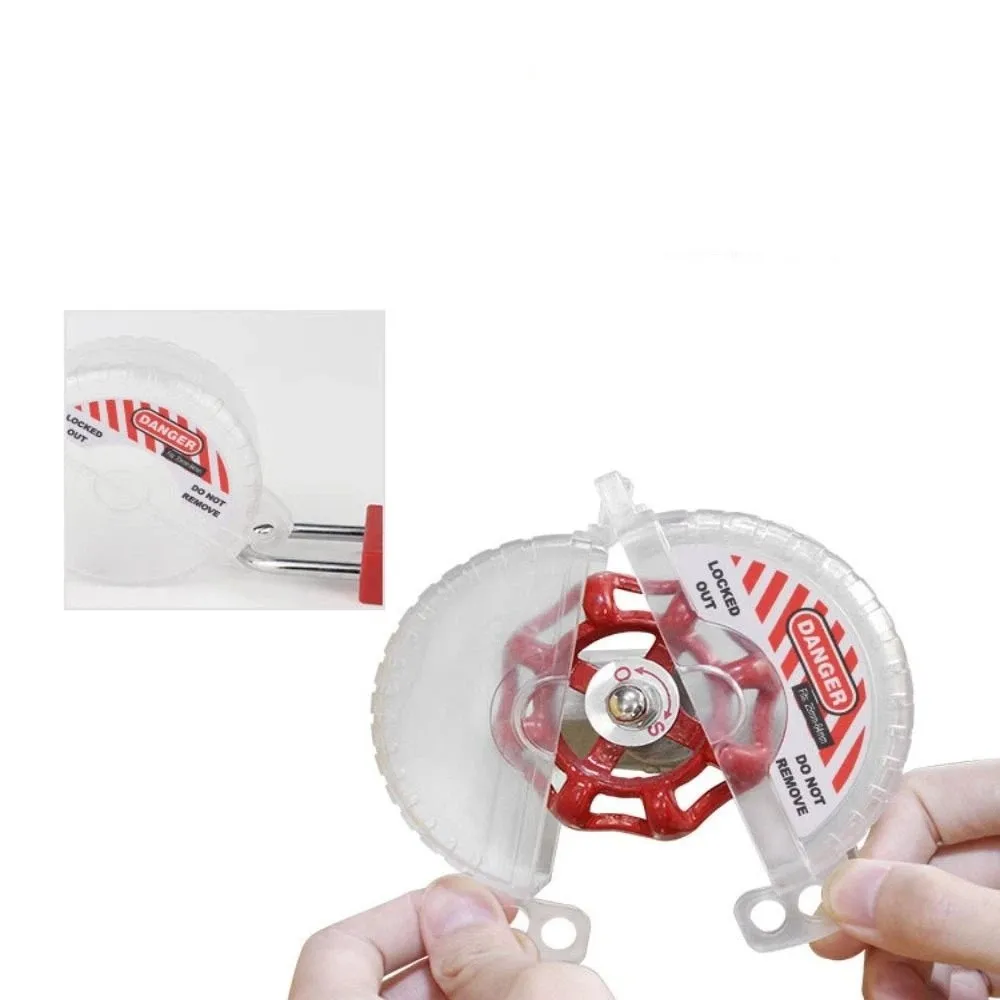 Sturdy PC Material Gate Valve Lock Good Visibility Integrated Design Safety Isolation Cover Reserved Lock Holes Multiple Sizes