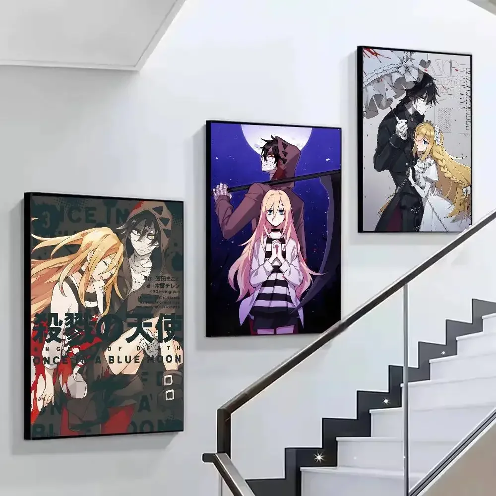 Anime A_Angels of Death Painting Calligraphy Linen Canvas Poster Self-adhesivet Sticker Coffee House Bar Room Wall Decor