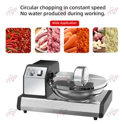 Itop fc505 5.5l picador de alimentos comercial temporizador ajustável motor cobre ideal para processamento de vegetais e carne cortador de vegetais/carne