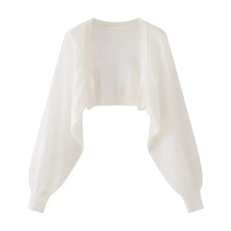 

Women's Long-sleeved Hollow-out Knitted Cardigan Shawl Summer Lightweight Cover Up for Dresses & Shirts