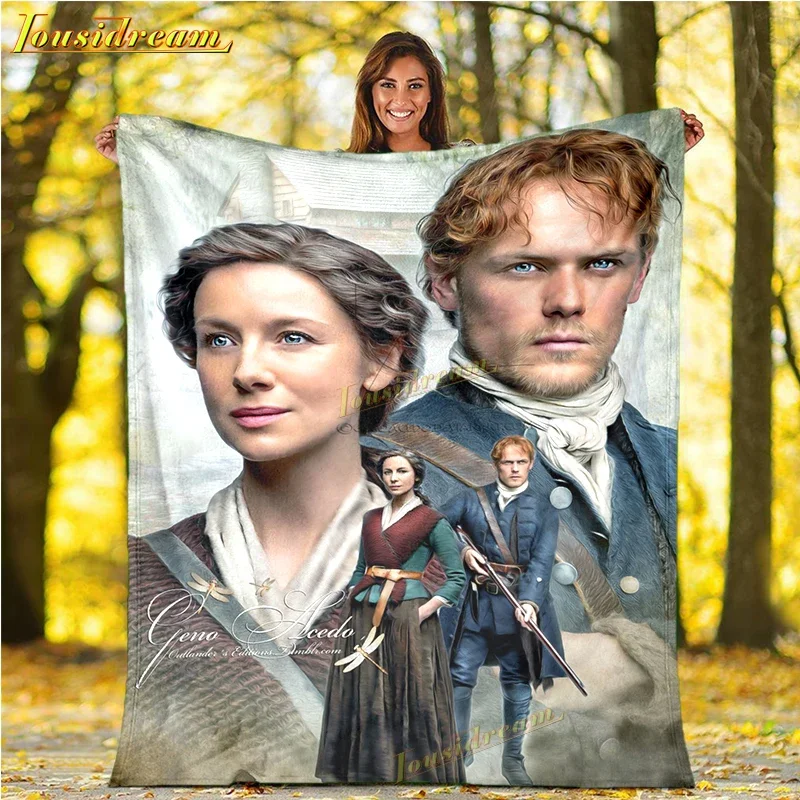 Outlander Blankets War Love Print Sofa Blanket Tv Series Blanket Anime Blanket Soft Blankets Bedspread Throw Blanket Gift