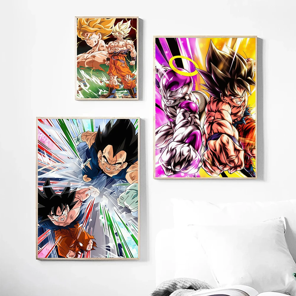 5D Diamond Painting Dragon Ball Character Goku Vegeta Full Square Round Diamond Mosaic Embroidery DIY Bedroom Wall Decoration - view 2
