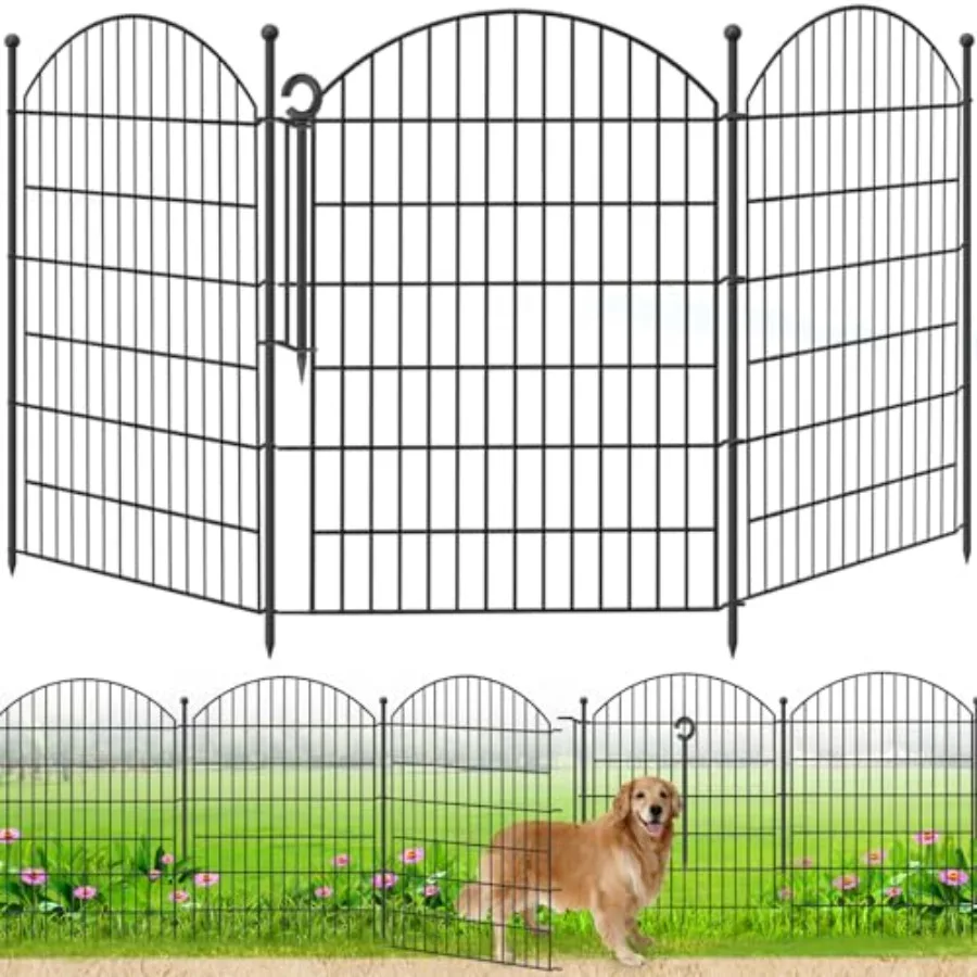 

Decorative Garden Fence 40in H x 30in (W) 10 Pack No Dig Fence Animal Barrier for Dog with Lock Arched Flower Bed Edging Wire B