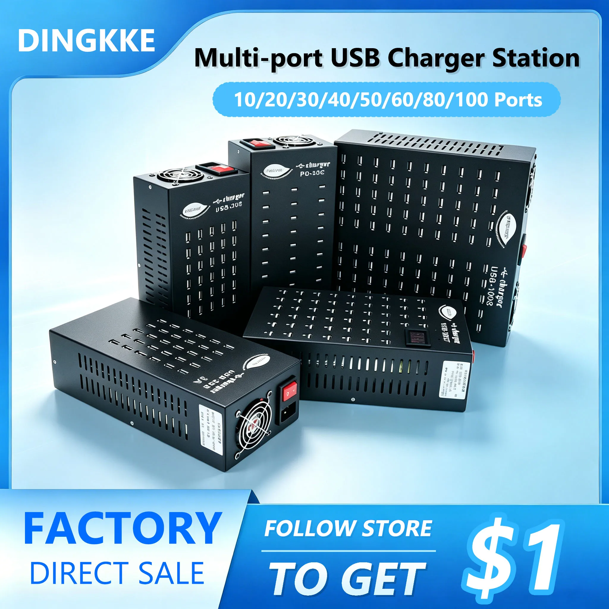 Metal Universal Multi USB Charger Station 10-100 Ports USB Fast Charging For Samsung Desktop 충전기