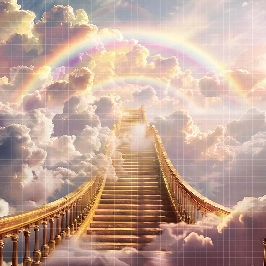 Mehofond Photography Background Staircase To Heaven Paradise Rainbow Kids Adult Birthday Portrait Decor Backdrop Photo Studio