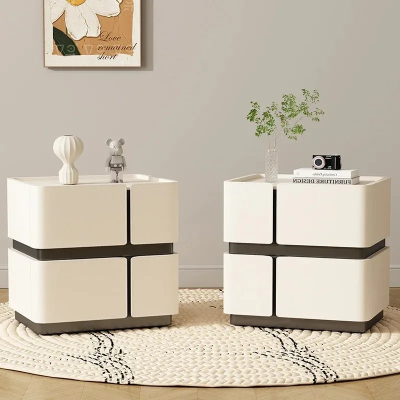 

Drawers Storage Bedside Table Nordic Trendy Creative Vintage Nightstands Simple Modern Mesa De Cabeceira Space Saving Furniture