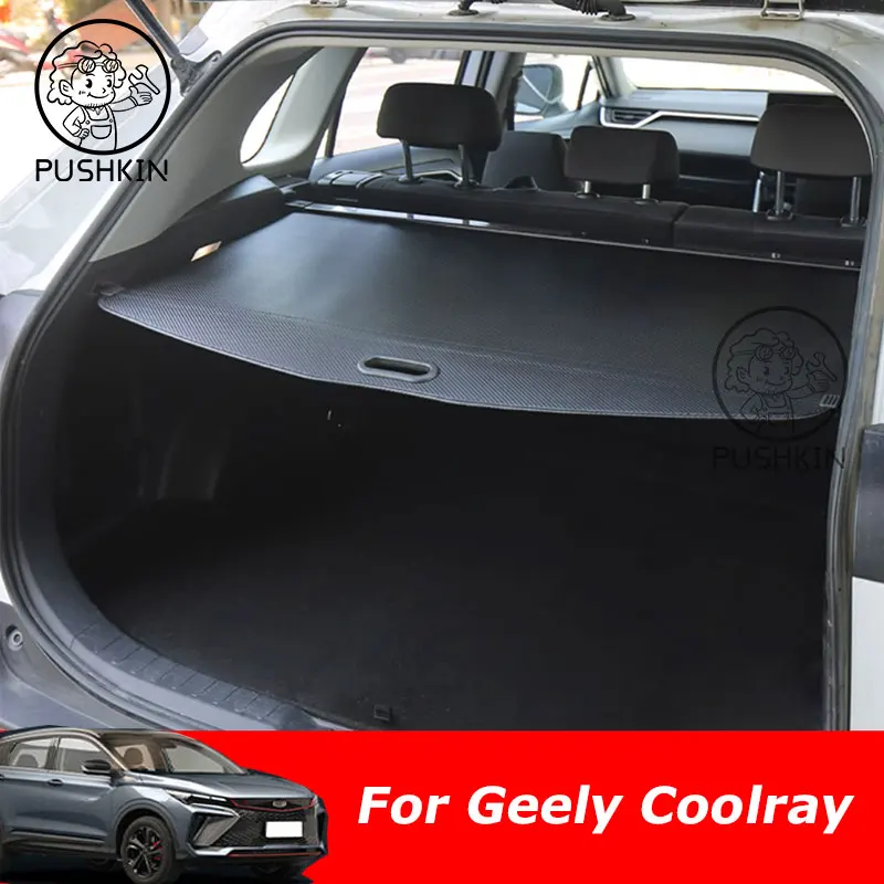 For Geely NEW COOLRAY 2024 Car Rear Trunk Curtain Cover Rear Rack Partition Shelter Canvas Storage Decoration Accessories