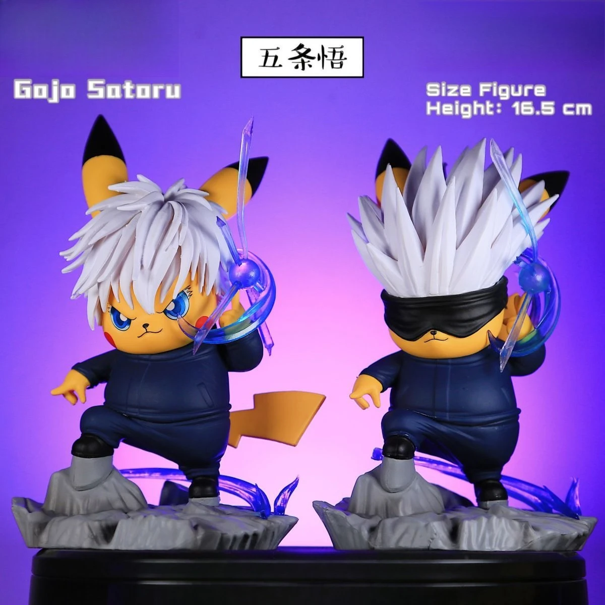 

Hot Sale Pokemon Pikachu Cos White Hair Gojo Satoru Sorcerer Anime Figure Cute Figurine Desk Decor Ornament Birthday GiftforFans