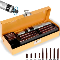 12Pcs Professional Impact Screwdriver Manual Impact Driver Kit with 8 Drill Bits Screw Extractor Tool Household Screwdriver Hand