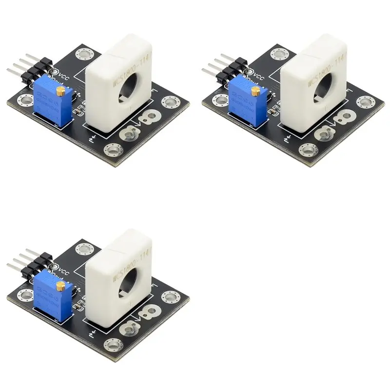 【MUST-HAVE】3X WCS1800 3-5V Hall Current Sensor Adjustable DC100A 70A 35A Short Over-Current Detector Protection Module
