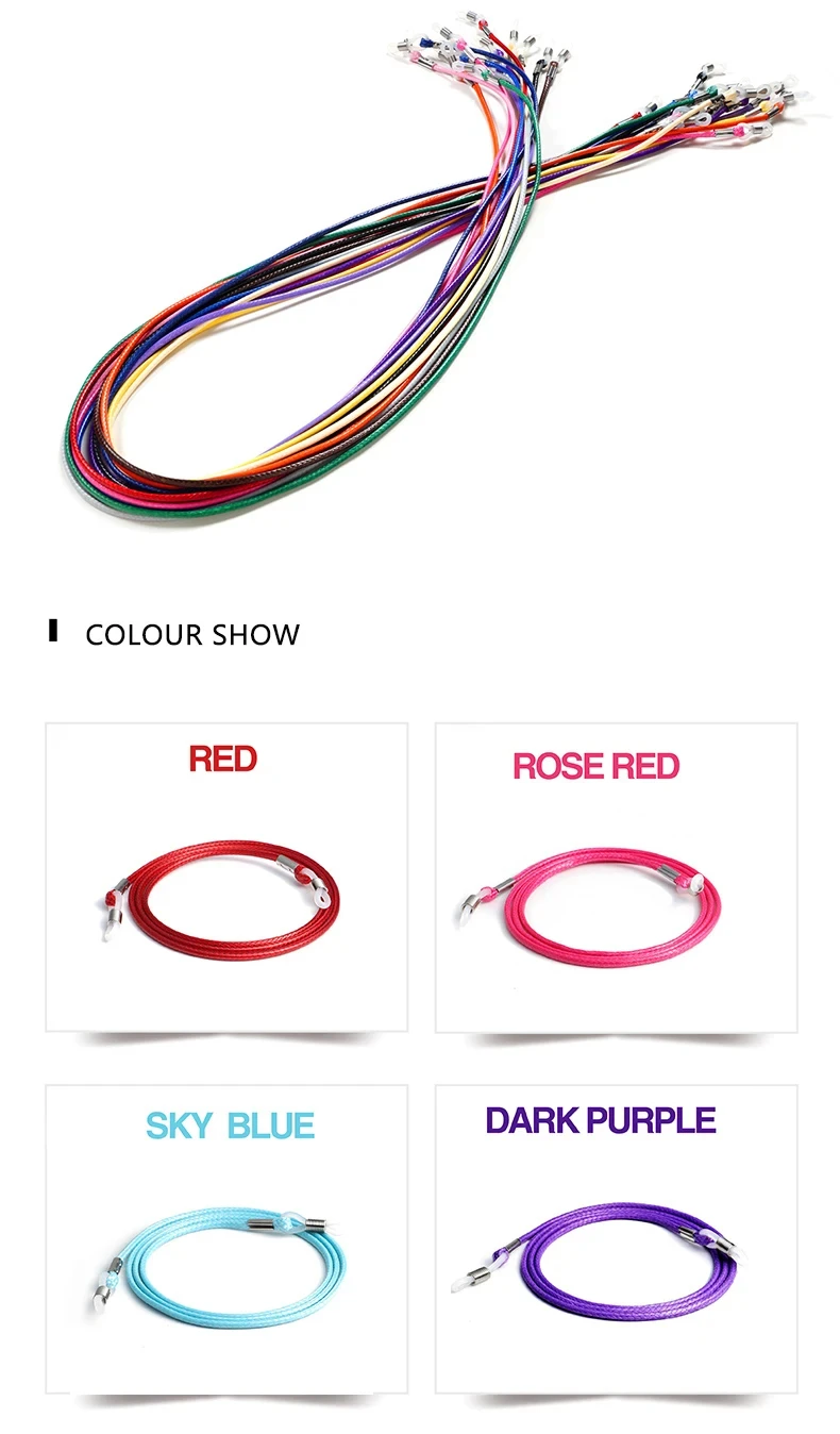 1 Stück Sonnenbrille Lanyard Strap Baumwolle Halskette Brillenschnüre Lesebrille Brillenzubehör für Damen und Herren 15 Farben – Detail 5